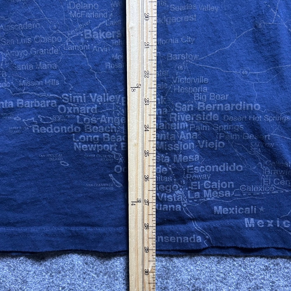State of Mine California Map Graphic T-Shirt Navy Blue Vintage 90s Size L - Picture 2 of 5